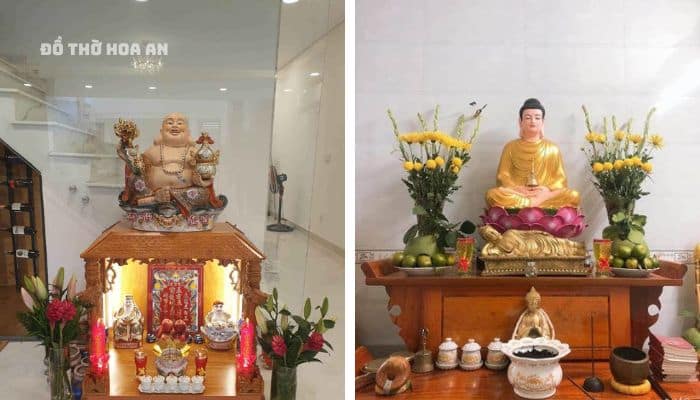 Cần chọn vị trí đặt tượng của hai vị Phật ở cao ít nhất 60cm