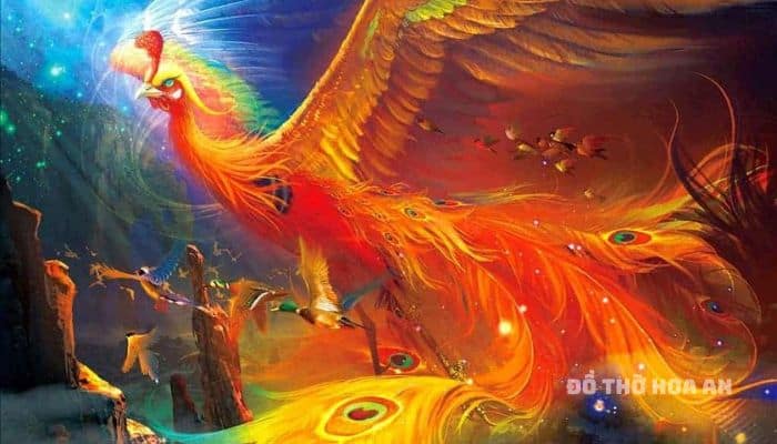 Trong phong thuỷ, phượng hoàng được xem là biểu tượng của vẻ đẹp của sự tái sinh và bất diệt, là linh vật linh nghiệm xuất hiện trong nhiều tôn giáo khác nhau