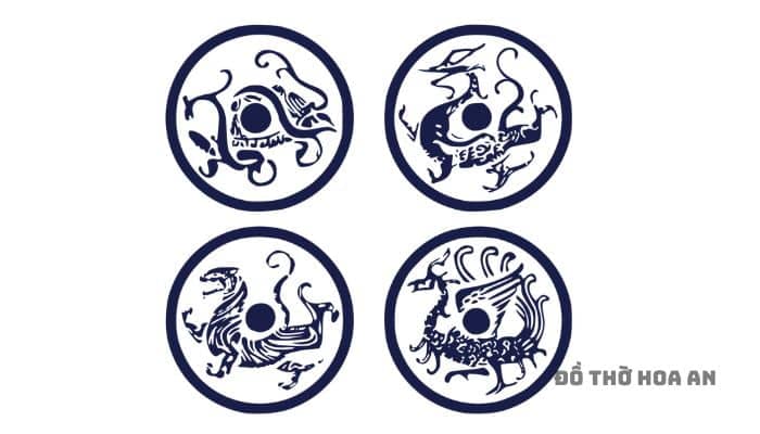 4 Tượng tương ứng với bốn phương Đông – Tây – Nam – Bắc và bốn mùa Xuân – Hạ – Thu – Đông